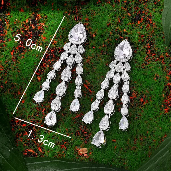 Dubai Simple Zircon Drop Earrings Women's Simple Geometric Earrings Girls Rhinestone Pendant Ladies Jewelry - Image 4