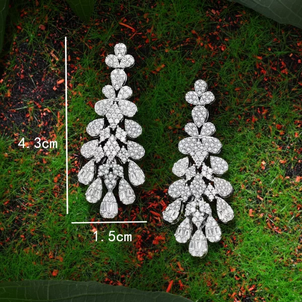 Dubai Simple Zircon Drop Earrings Women's Simple Geometric Earrings Girls Rhinestone Pendant Ladies Jewelry - Image 2