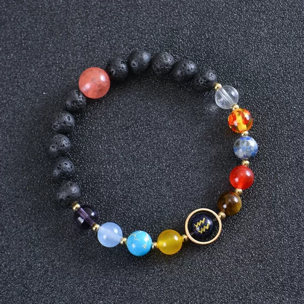 Solar System 12 Constellation Bracelets Women Natural Stone Nine Planets Zodiac Leo Libra Cancer Bracelets Couple Horoscope Gift - Image 2