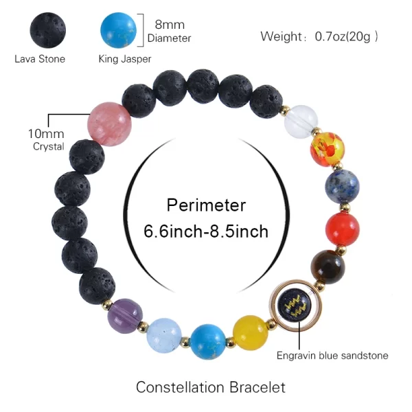 Solar System 12 Constellation Bracelets Women Natural Stone Nine Planets Zodiac Leo Libra Cancer Bracelets Couple Horoscope Gift - Image 6