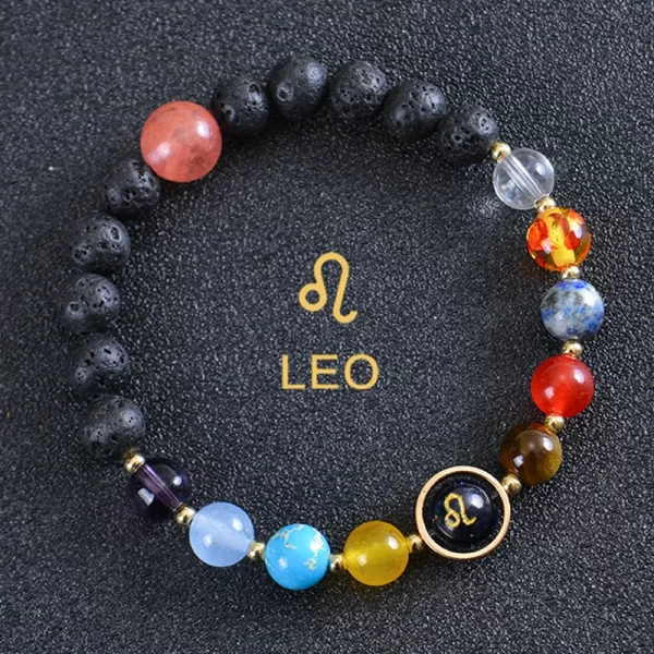 Solar System 12 Constellation Bracelets Women Natural Stone Nine Planets Zodiac Leo Libra Cancer Bracelets Couple Horoscope Gift - Image 4