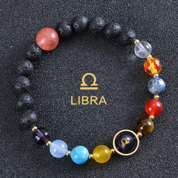 Solar System 12 Constellation Bracelets Women Natural Stone Nine Planets Zodiac Leo Libra Cancer Bracelets Couple Horoscope Gift - Image 5