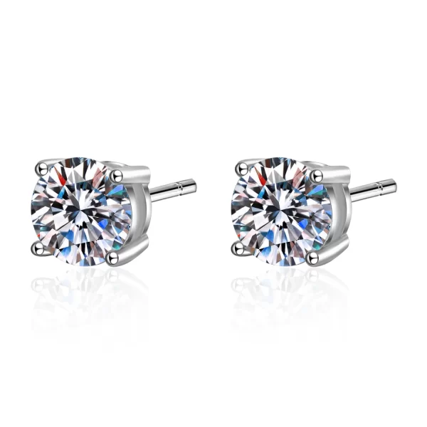 KNOBSPIN 2.0ct Moissanite Earrings for Women Lab Grown Diamond Ear Studs 925 Sterling Silver Fine Jewelry Gift - Image 6