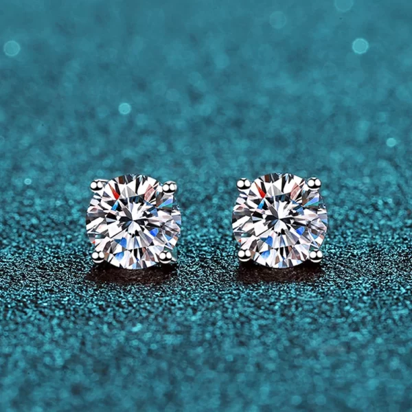 KNOBSPIN 2.0ct Moissanite Earrings for Women Lab Grown Diamond Ear Studs 925 Sterling Silver Fine Jewelry Gift - Image 2