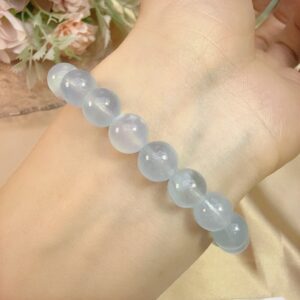 Original Design: Blue Moon（Aquamarine & Pink Strawberry Crystal Bracelet） - Image 5