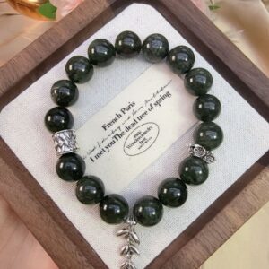 Original design: ears of wheat on scorched earth（Obsidian crystal bracelet） - Image 3