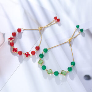 Lucky Clover Agate Bracelet - Image 3