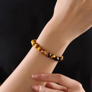 Fortune Stone Bracelet (Natural Huangta Crystal & Tiger's Eye) - Image 3